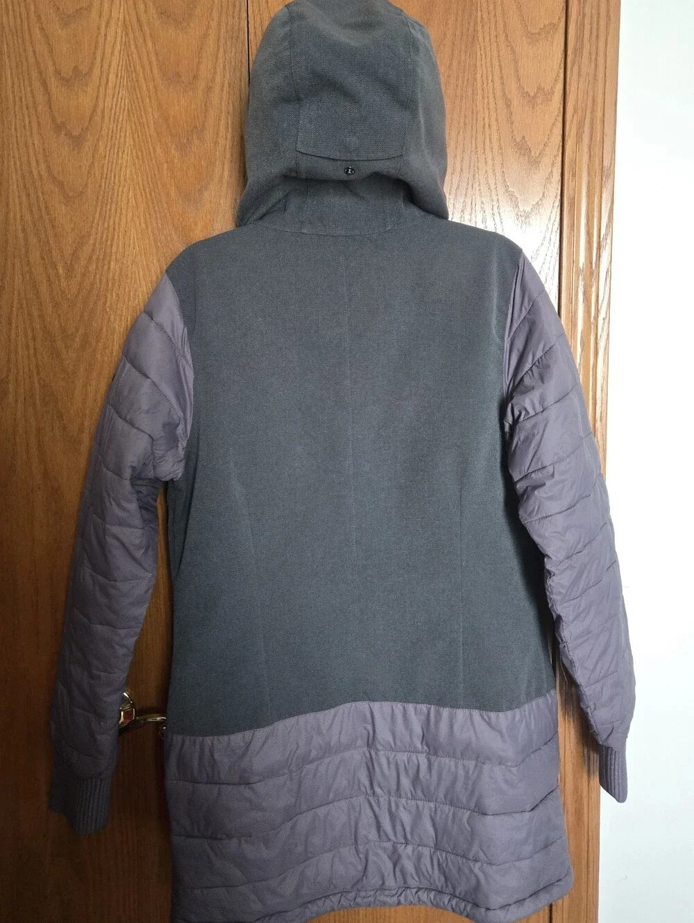 Columbia Two-Tone Quilted Hooded Puffer Coat S Gray